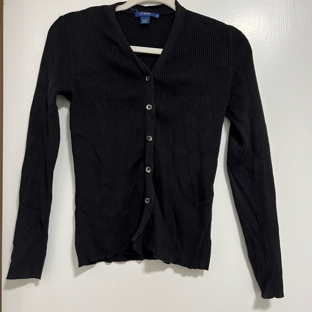 Medium Jcrew black ribbed cardigan
